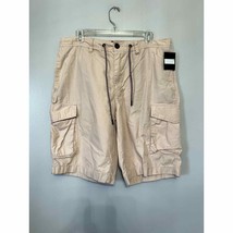 Union Men&#39;s Beige/Pink Drawstring Cargo Shorts 34R NWT - £26.05 GBP