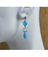 Sky Blue Crystal Stainless Steel Bal stud Earrings - £12.63 GBP
