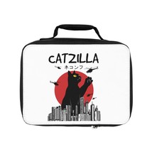 funny cat zilla animal lover humor stocking stuffer Lunch Bag - £37.19 GBP