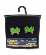Space Invaders Cufflinks in gift box Green Enamel Cuff Links 50/FIFTY Ne... - €10,20 EUR