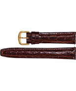 Men&#39;s 18 mm Regular Honey Leather Crocodile Grain Semi-Padded Watch Stra... - €25,92 EUR