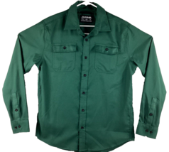 Dakine Shirt Men&#39;s Size Large Green Flannel Button Up Long Sleeve Casual - £14.99 GBP