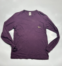 PINK Victoria Secret Shirt Womens XS Long Sleeve Purple - $19.62