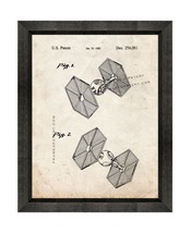 Star Wars TIE Fighter Patent Print Old Look with Beveled Wood Frame - £19.94 GBP+