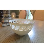 LENOX  CANDY BOWL OPEN HEART LATTICE RIM 5.5&quot; IVORY W/GOLD USA  - $13.81