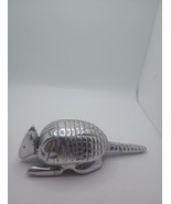 Pewter Armadillo Vintage , Trinket Box Artesania Chile Folk Art Brutalist Style - $27.09