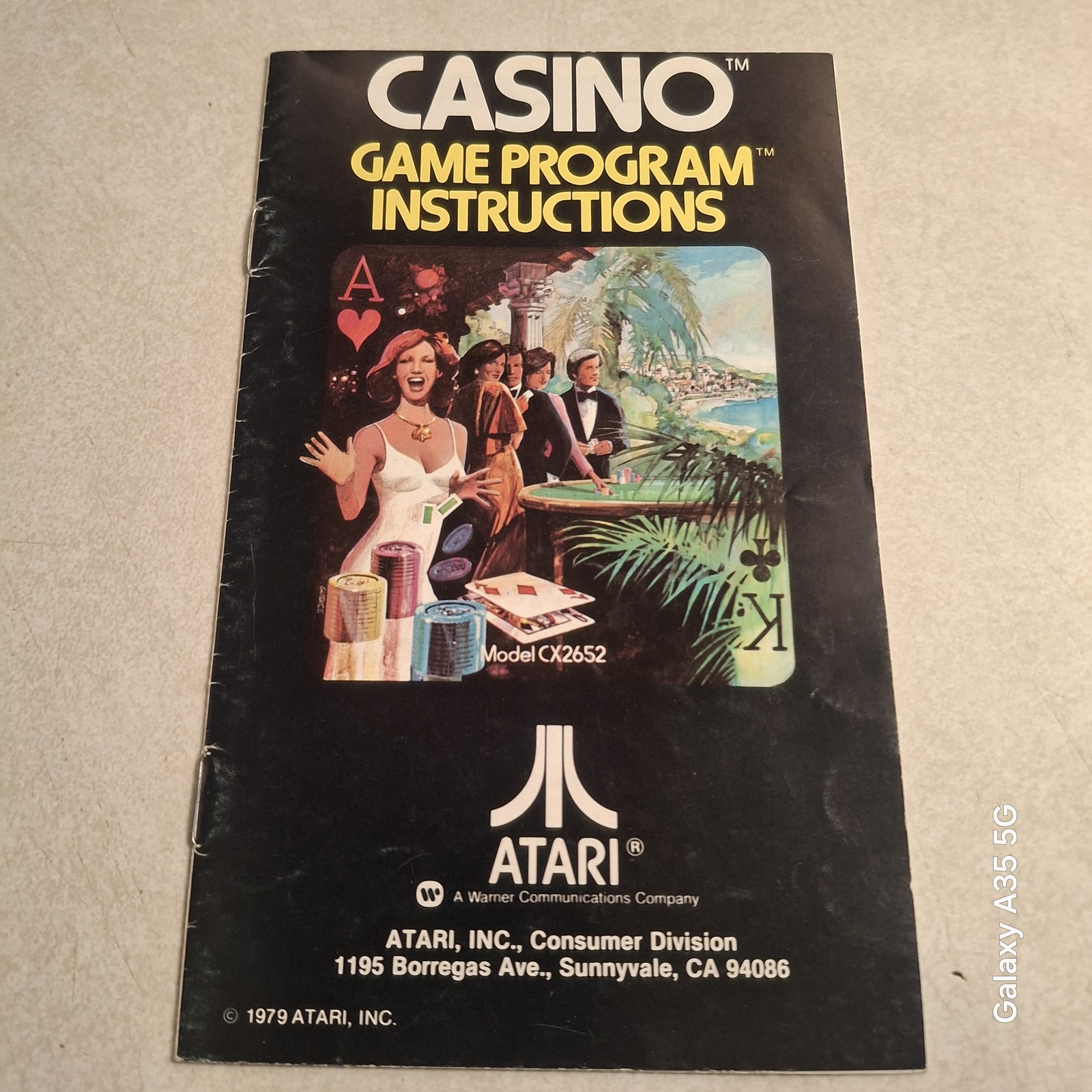 Atari 2600 Casino game manual in excellent condition  - $5.00
