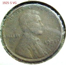 Lincoln Wheat Penny 1925-S  VG - £3.17 GBP