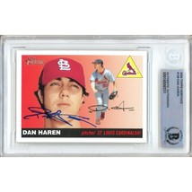 Dan Haren St Louis Cardinals Auto 2004 Topps Heritage #128 BAS Autograph... - $99.99