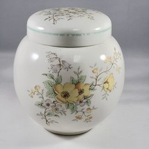 Sadler England Ginger Jar w Lid Yellow &amp; Blue Flowers Green Leaves Branches RARE - £15.64 GBP