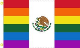 Rainbow Mexico Flag - 3x5 Ft - £15.72 GBP
