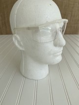 4 pk Clear Safety Glasses Fit Over Glasses Side Shields ANSI Z87.1 White Trim - £8.66 GBP