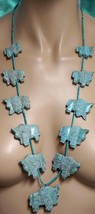 LARGE Vintage Native American Hand Made Turquoise BUFFALO Fetish Necklace WoW! - £557.52 GBP