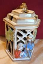 Kirklands Potter&#39;s Garden Nativity Tealight Lantern 7&quot; Christmas Luminaire - £15.65 GBP