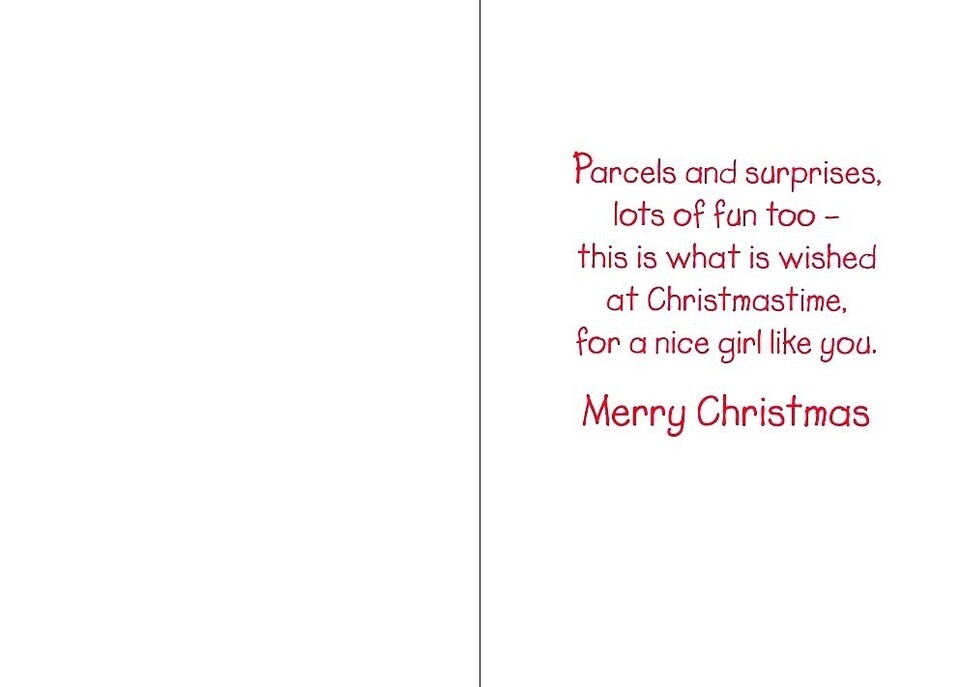 Merry Christmas To A nice Girl - Christmas Greeting Card - 20815 Item image 2