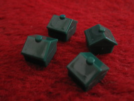 2004 Monopoly Board Game Piece: set of 4 green Houses - £0.78 GBP