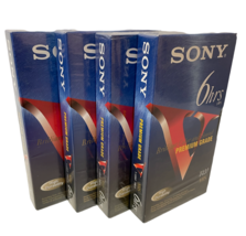  Sony Premium Grade 6 Hour T-120 Video Cassette Tapes VHS Blank Lot Of 4 New - £12.13 GBP