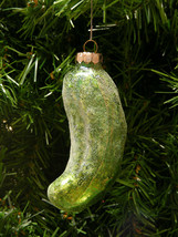 GLASS GLITTERED CHRISTMAS PICKLE CHRISTMAS TREE ORNAMENT DECORATION - $8.88