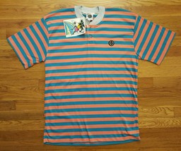 BNWT NWT Maui and Sons Green Orange Stripe Short Sleeve Henley Tee Shirt Large L - £39.95 GBP
