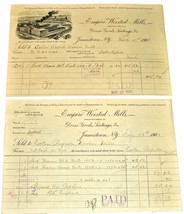 2 1901 EMPIRE WORSTED MILLS Jamestown NY Antique Billheads Receipts Dres... - £7.85 GBP