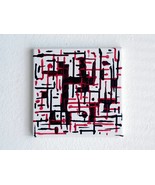 Italian Abstract Art on Square Canvas, Acrylic Drip Painting of Vesuvius... - $1,497.60 MXN