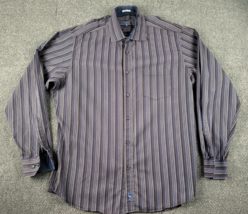 Taylor Byrd Shirt Men&#39;s L Casual Weekend Striped Button Up Polka Dot Fli... - $14.74