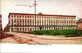 Vtg Cartolina 1907 Orleans, Louisiana Hotel Reale Street Vista Non Usato S19 - £4.77 GBP