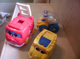 1999 Fisher Price Stacking Cars Baby Toy, Fire Truck,School Bus,+ Popin truck  - £6.00 GBP