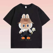 Plus Size Labubu The Monster Macaron Unisex Round Neck T-Shirt (Upto Wid... - $494.68 MXN