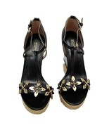 Michael Kors Heidi Womans Shoes Size 7.5 M Wedge Black Gold Juet Platform - $89.04