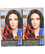 (2) Revlon Salon Color 3 Natural Black Booster Kit Luminous Gray Coverage - $407.20 MXN