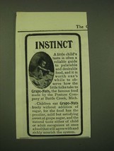 1902 Post Grape-Nuts Cereal Ad - Instinct - £14.48 GBP