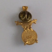 Vintage Beaded Gold Tone Christmas Snowman Lapel Hat Pin - £6.46 GBP