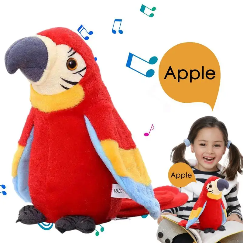 Electric Talking Parrot Plush Toy Repeats What You Say Soft Stuffed Animal Doll - £24.81 GBP