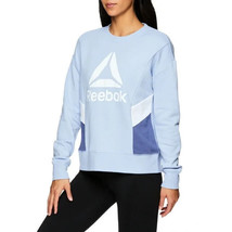 Reebok Womens Journey French Terry Cropped Crew Sweatshirt, Blue Size Me... - $26.72