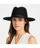 Women&#39;s Black Fedora Hat with Faux Leather Band - $292.15 MXN
