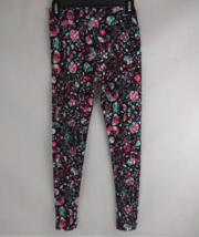 LuLaRoe One Size Leggings Black With Colorful Floral Designs - €8,46 EUR