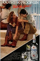 1981 Booth&#39;s Gin Vintage Print Ad Urban Cowboy Fashion Western Boots Wall Art - $10.97