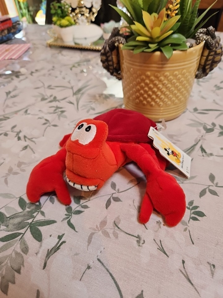 NWT Sebastian 8&quot; Mini Bean Bag Plush The Little Mermaid Disney Retired - $9.70