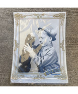 Vintage 8&quot;x10&quot; Photo of Boy in Hat w. Large Ceramic Cat in Olan Mill Sleeve - £9.45 GBP