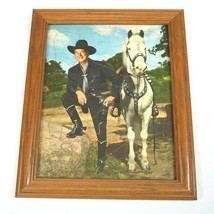 Vintage 1950 Hopalong Cassidy William Boyd Tray Puzzle Portrait Framed w... - £55.05 GBP