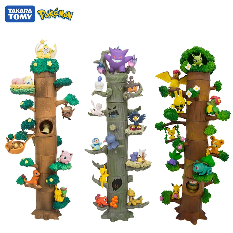 8pcs/set Pokemon Figure Toy Tree Stump Pika Mokurah Celebi Bulbasaur Pidgeotto - £43.18 GBP