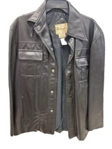 Vintage Black Biker Vinyl Jacket Made In Korea Size Medium Weekender Of ... - $24.75