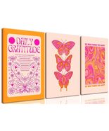 Preppy Daily Gratitude Wall Art Set of 3 Pink Orange Butterfly 12x16in - $264.65 MXN Preppy Daily Gratitude Wall Art Set of 3 Pink Orange Butterfly 12x16in - $264.65 MXN