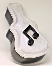 Black White Guitar shaped box, B&amp;W with note, handcrafted resin trinket box - £15.98 GBP