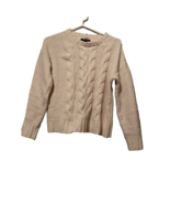 American Eagle Outfitters Womens Pullover Sweater Beige Long Sleeve Jewe... - £10.24 GBP
