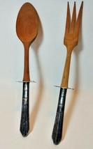 Vintage Sterling &amp; Wood Salad Serving Set - £31.61 GBP