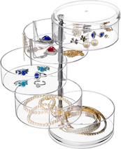 LETURE 5-Layers Rotatable Jewelry Storage Organizer Box for Earrings Hai... - $15.25