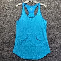 Nike Women&#39;s Blue Dri-Fit racerback tank top with pocket Sz M - £10.80 GBP