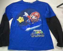 Vintage Super Mario Galaxy T-Shirt Boys M 7/8 Long Sleeve Tee Gamer Retr... - $613.15 MXN